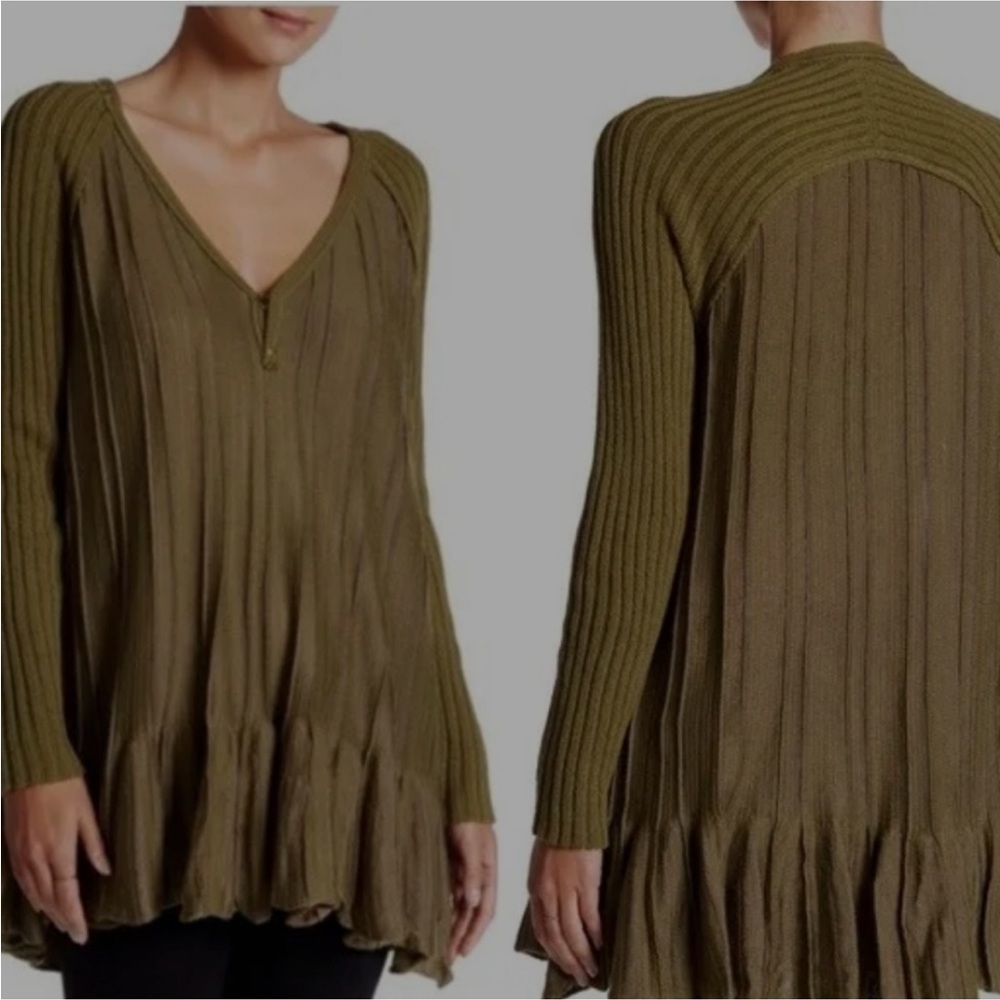 Free People Ribs and Ruffles Tunic Sweater - Picture 5 of 6